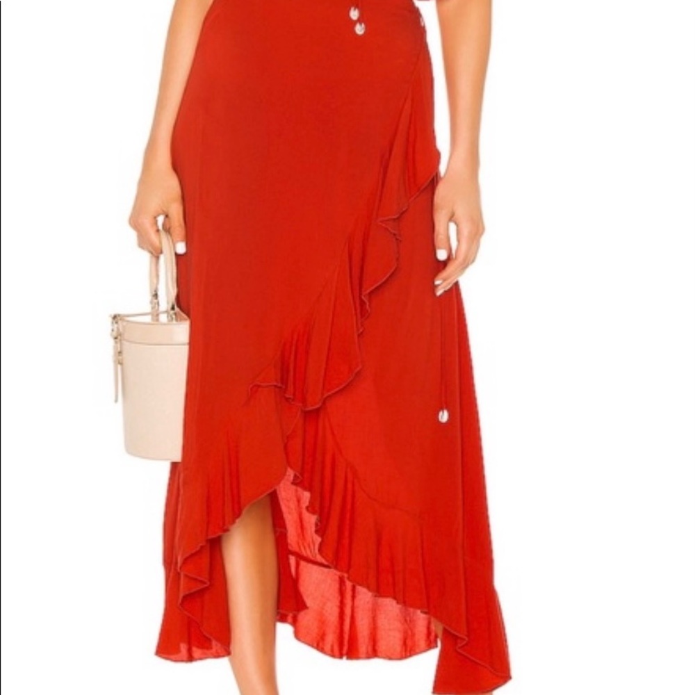 Indah wrap skirt reddish orange